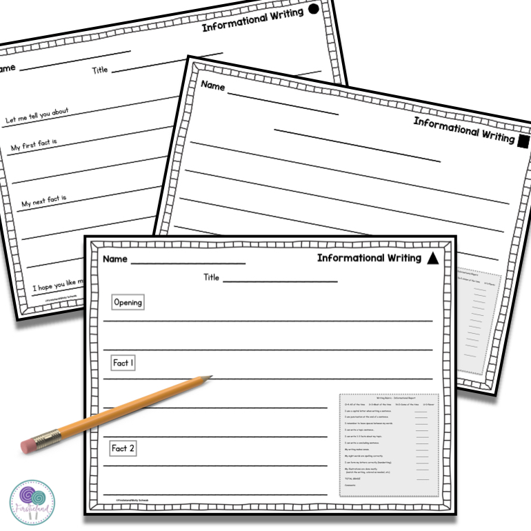 informational writing template for first grade