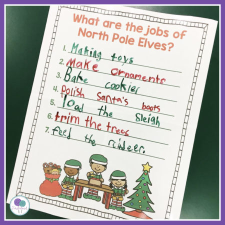 Bring the magic of Christmas to your classroom with these fun elf classroom activities! Your kindergarten or first grade students will love applying to be one of Santa's North Pole elves. Afterward, spend the day at the North Pole with 8 hands on stations where kids will try out different elf jobs! Take a peak at all the fun your kids will have as they bake cookies, feed the reindeer, wrap gifts, make Christmas cards and more! #firstieland #elfactivities #elfontheshelf 