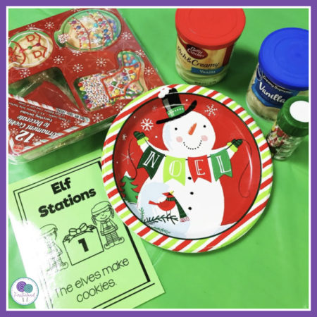 Bring the magic of Christmas to your classroom with these fun elf classroom activities! Your kindergarten or first grade students will love applying to be one of Santa's North Pole elves. Afterward, spend the day at the North Pole with 8 hands on stations where kids will try out different elf jobs! Take a peak at all the fun your kids will have as they bake cookies, feed the reindeer, wrap gifts, make Christmas cards and more! #firstieland #elfactivities #elfontheshelf 