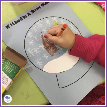 Snow Globe Writing Lesson and Craft - Includes a free writing template and craft pattern for the prompt If I Were Trapped In A Snow Globe. 