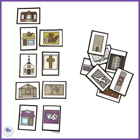 Map picture and symbol cards