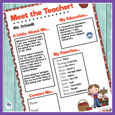 This Meet The Teacher template is editable and perfect for your Open House or as a welcome letter to your students. 