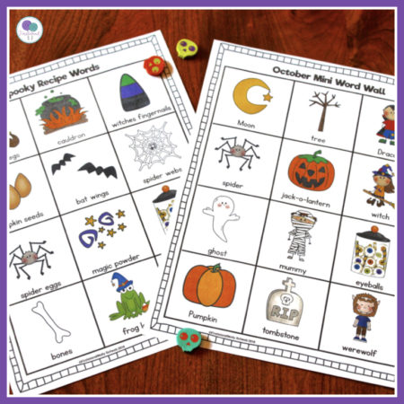 Halloween learning center ideas for kindergarten and first grade kids. 