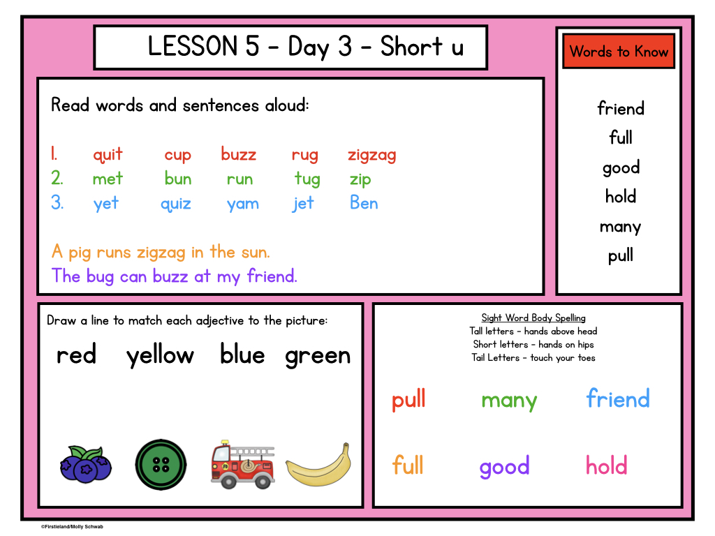 These first grade word work slides are the perfect way to fit all of your skills into one easy, daily lesson. Includes ideas and activities for first grade phonics, spelling, high frequency words and more. 