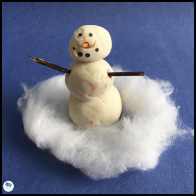 Playdough snowman craft for kids