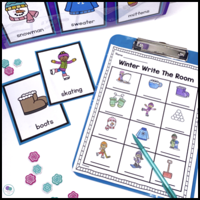 Winter write the room for kindergarten and first grade