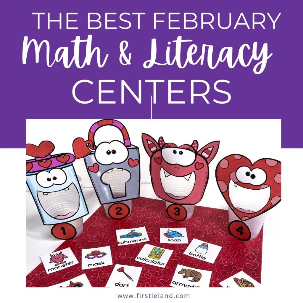 February Math And Literacy Centers For First Grade