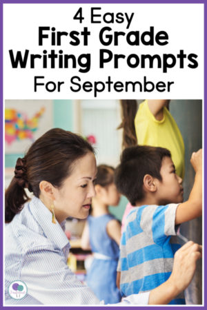 Blog post with first grade writing prompts for September.
