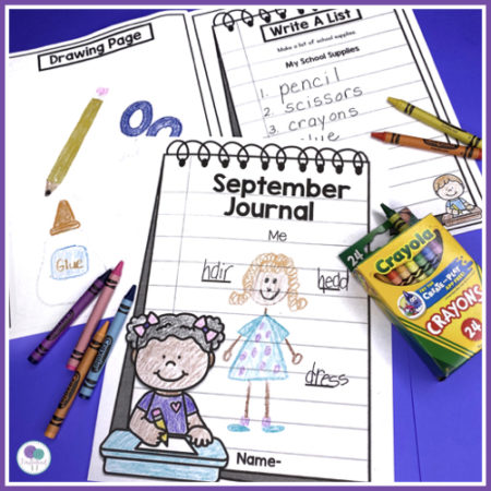 Monthly writing journal for first grade kids. 