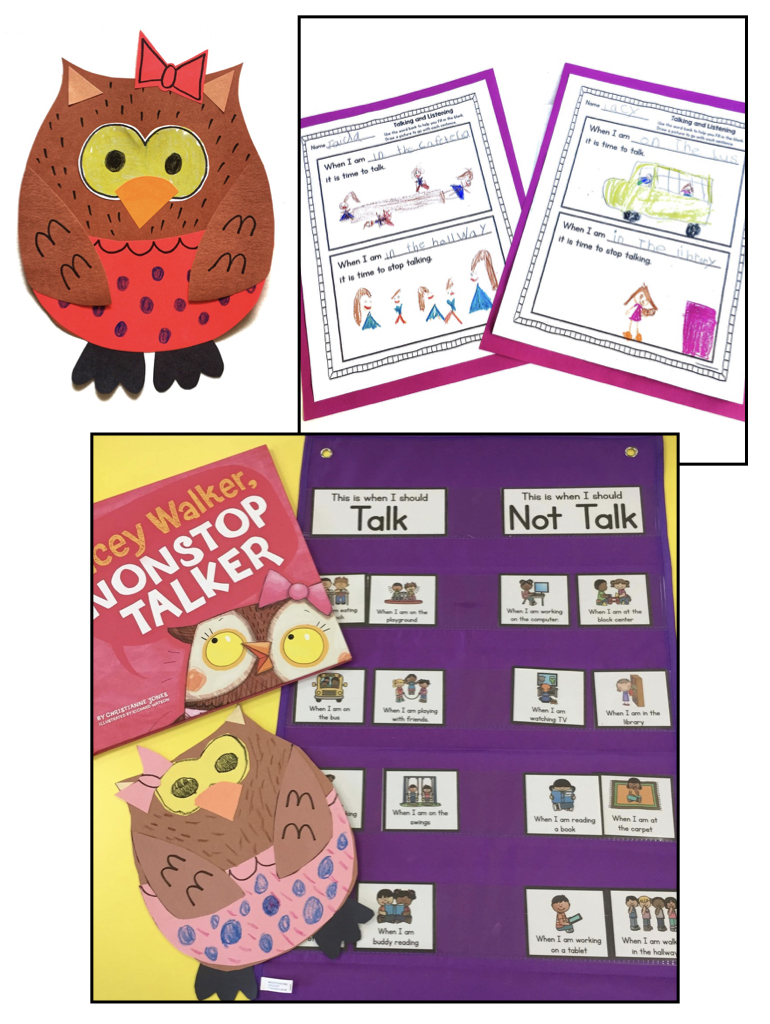 Activities to go with the book Lacey Walker Non Stop Talker. 