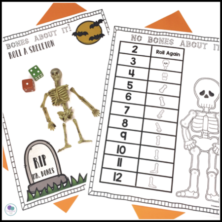 Classroom game for Halloween - Roll A Skeleton