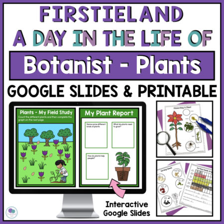 Looking for plant activities for kids that will get kindergarten and 1st grade students excited and motivated to learn about the plant life cycle? Your students will love becoming a botanist for the day as they search for plants in nature, examine and label parts of a flower, and plant bean seeds in soil. This project based learning unit includes easy-to-follow lesson plans, printable worksheets, vocabulary cards, crafts, video & book suggestions. Perfect for spring, Earth day & summer learning.