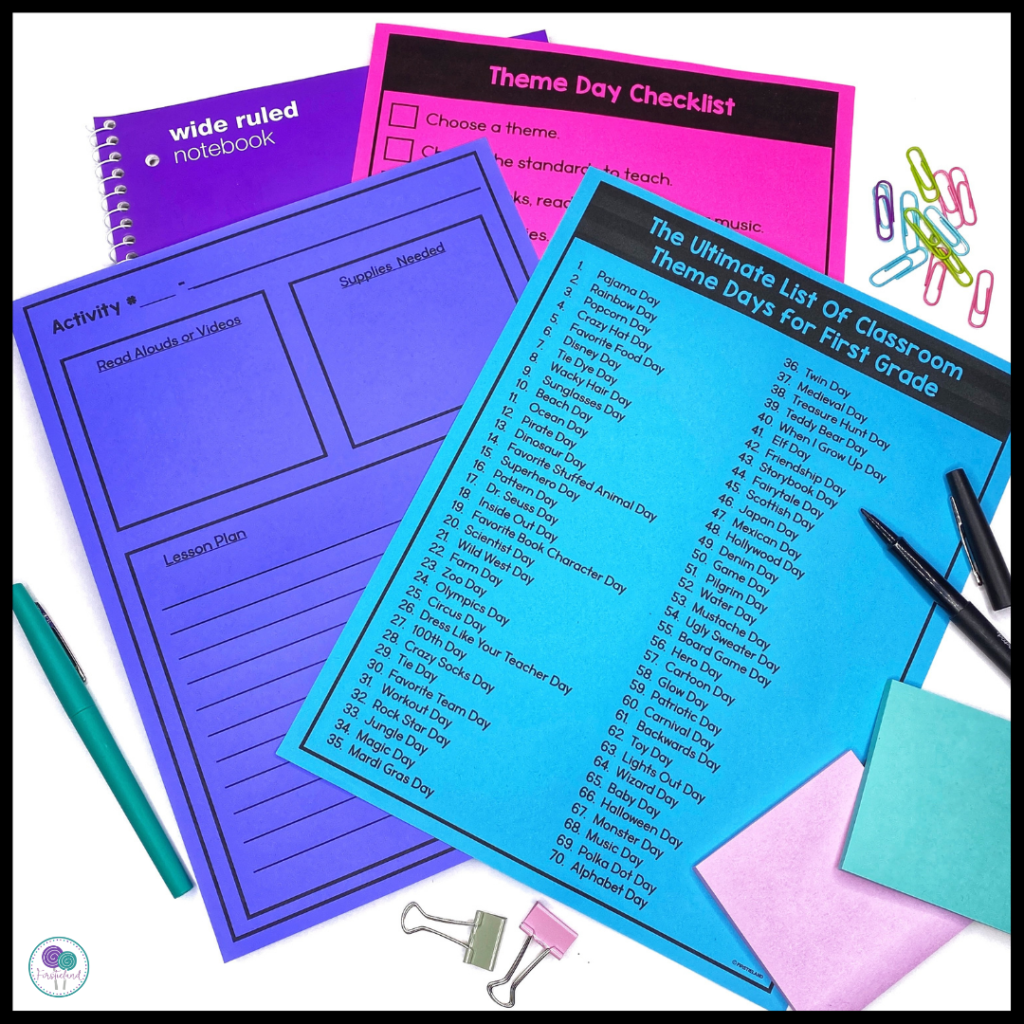 Free guide and checklist for planning a classroom theme day.