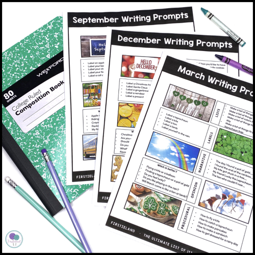 List of free writing prompts for kindergarten and first grade