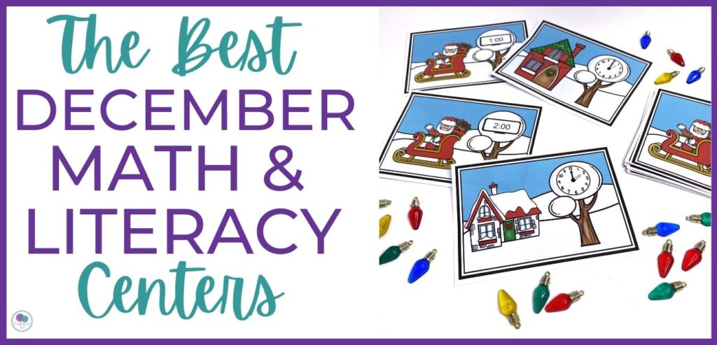 December math and literacy center for K-1 students. 