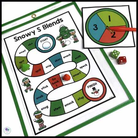 Winter blends game for first grade. 