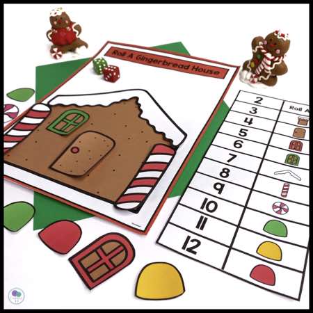 Build a gingerbread house addition game for first grade. 