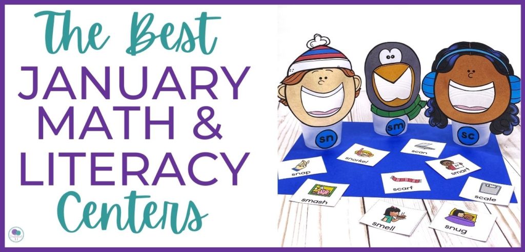 January Math & Literacy Centers For 1st Grade