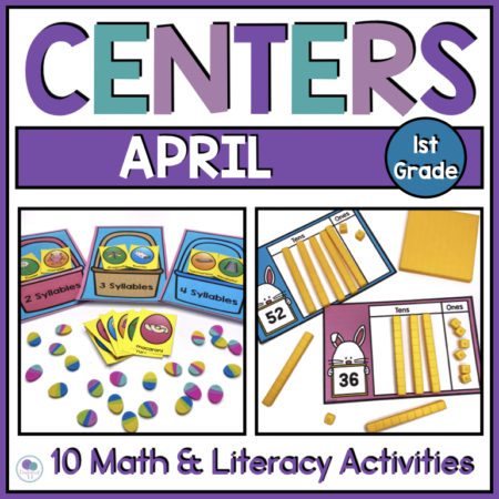 April Math And Literacy Centers For First Grade