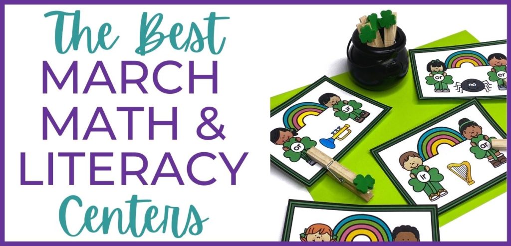 March Math And Literacy Centers For First Grade