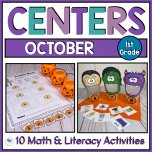 October Math And Literacy Centers For Kindergarten And 1st Grade