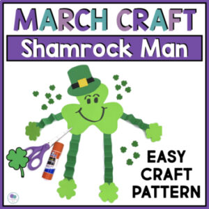 St. Patricks Day shamrock craft for elementary students.