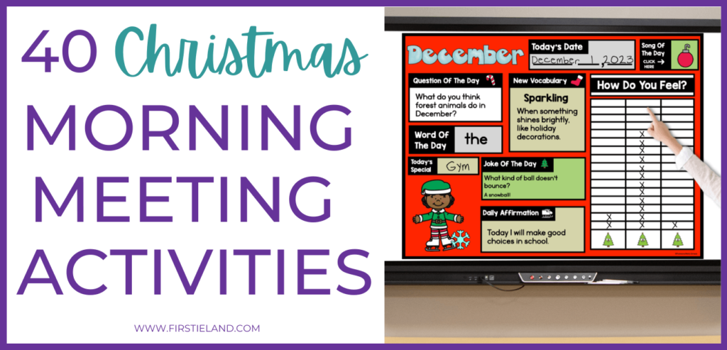 K-1 Christmas Morning Meeting Activities For December 