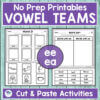 VOWEL TEAMS WORKSHEETS - Firstieland - First Grade Teacher Blog