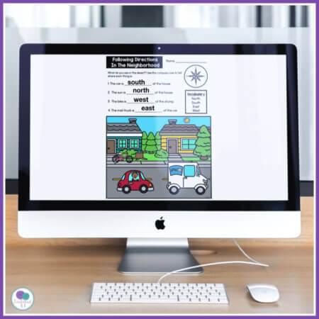 Computer monitor with elementary map activity