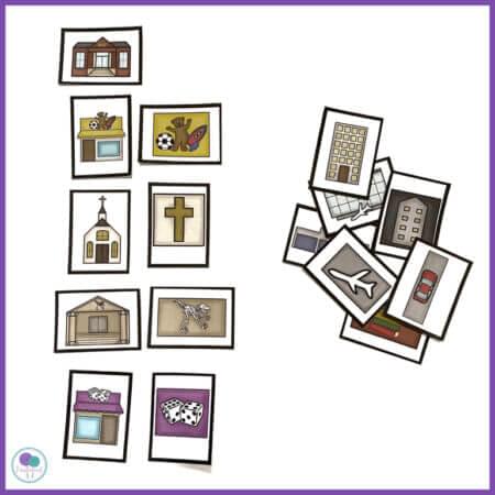 Map picture and symbol cards