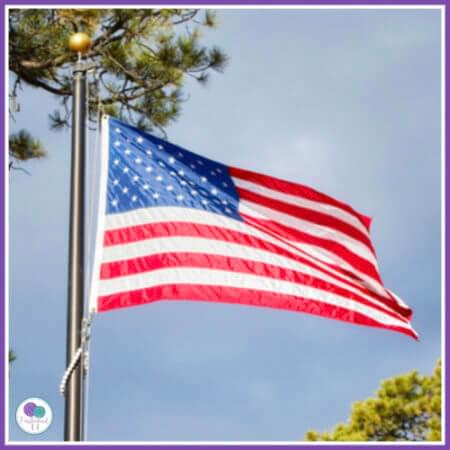 American flag flying outside