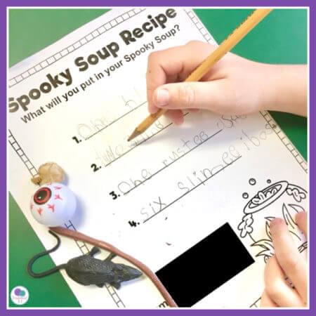 Halloween literacy activity for Bone Soup. 